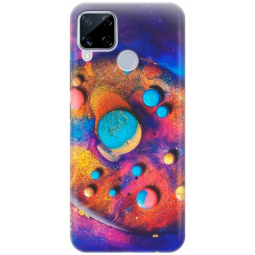 фото Re:pa накладка transparent для realme c15 с принтом "красочные капли"