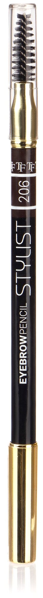 TF Cosmetics Карандаш для бровей Eyebrow Pencil Stylist, оттенок 206 мягкий черный