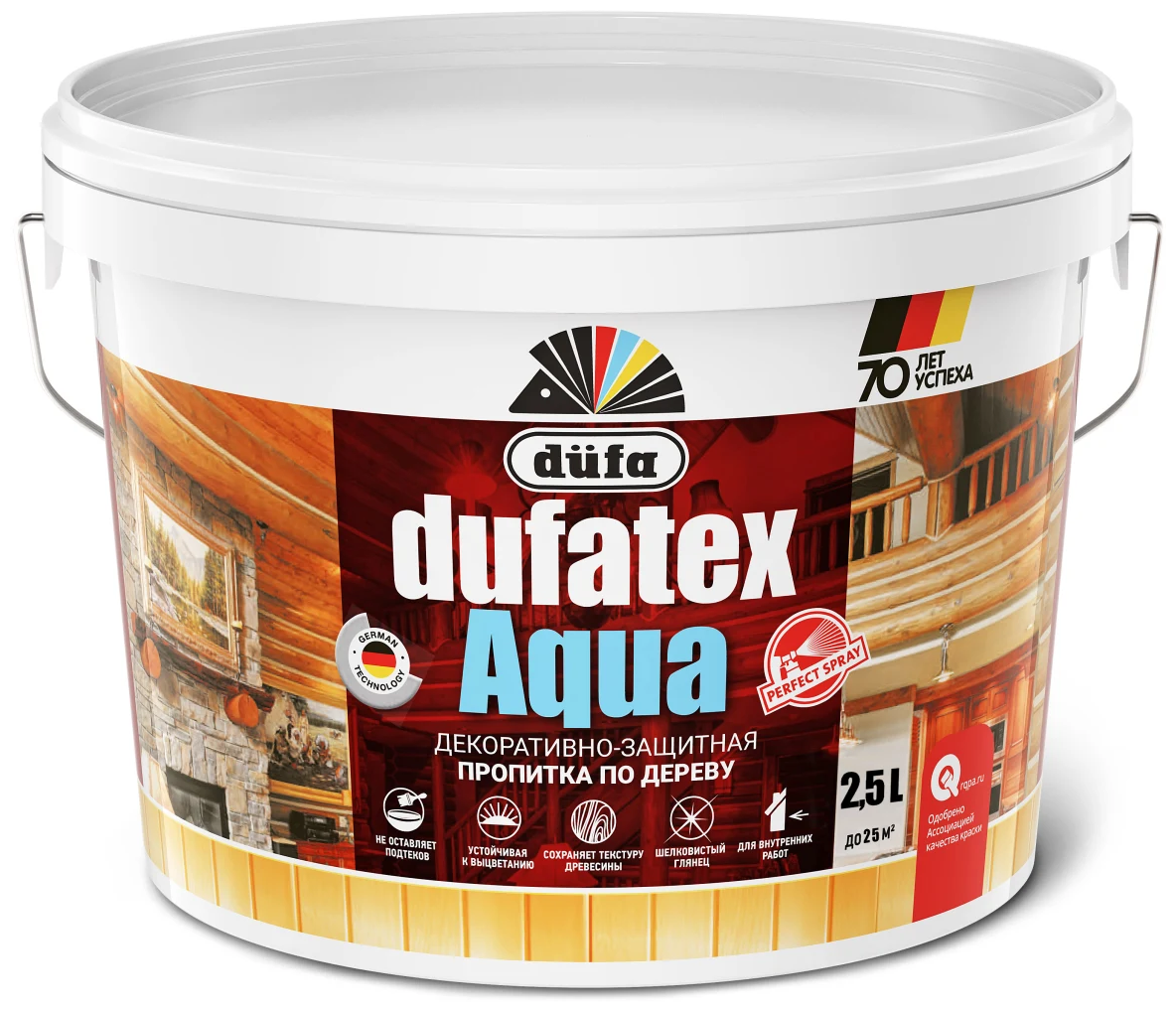 Пропитка для дерева водная белая Dufatex aqua 2.5 л