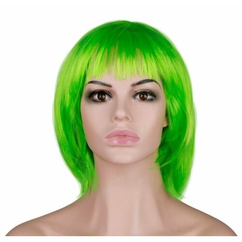 Парик карнавальный 110 гр Каре Салатовый 1 шт 525₽