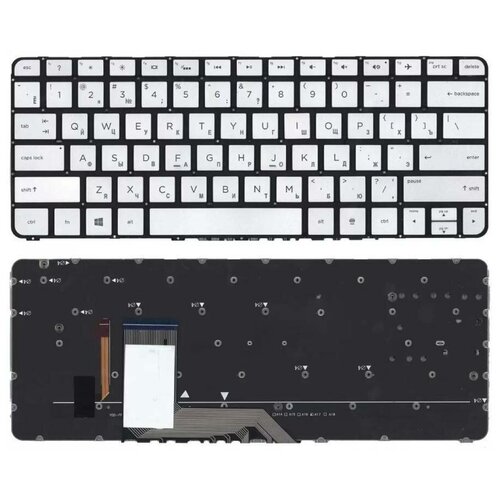 Клавиатура keyboard MP-13J73USJ920 для ноутбука HP Spectre X360 13t-4000 13-4103dx 13-4003DX 13-4005DX серебристая с подсветкой 3006₽