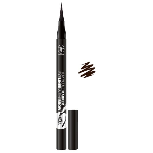 TF Cosmetics Подводка для бровей Top Model marker Eyeliner & Eyebrow, оттенок brown микроблейдинг татуаж бровей тренировка силиконовая кожа бровей косметика перманентный макияж бровей тренировка кожи татуаж