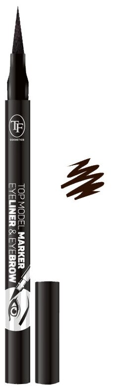 TF Cosmetics Подводка для бровей Top Model marker Eyeliner & Eyebrow, оттенок brown