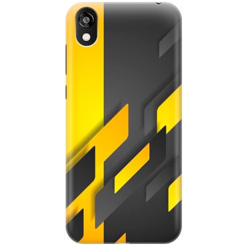 фото Силиконовый чехол на huawei y5 (2019) / honor 8s / хуавей у5 2019 / хонор 8 эс с принтом "черно-желтая абстракция" gosso