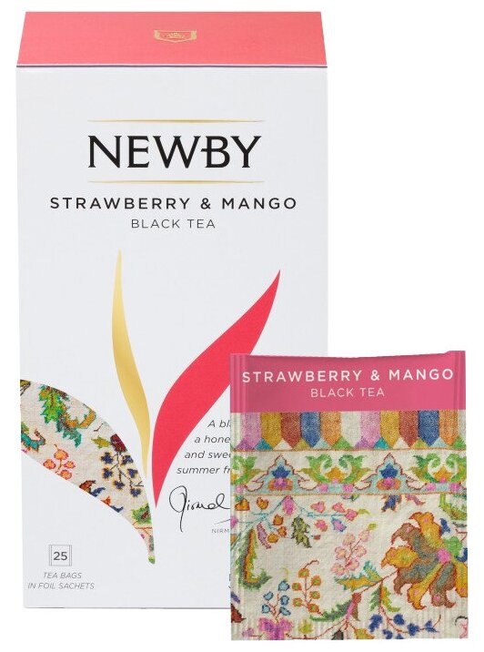 Чай черный Newby Strawberry & Mango в пакетиках, 25 пак. - фотография № 3