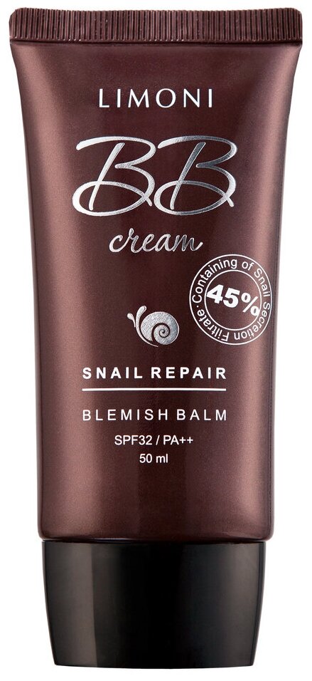 LIMONI Тональный BB крем для лица увлажнение и омоложение Корея/ Snail Repair Blemish Balm тон 01, 50 мл