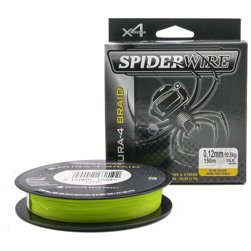 фото "плетеная леска spiderwire dura4 braid ярко-желтая 150m 0,12mm yel"