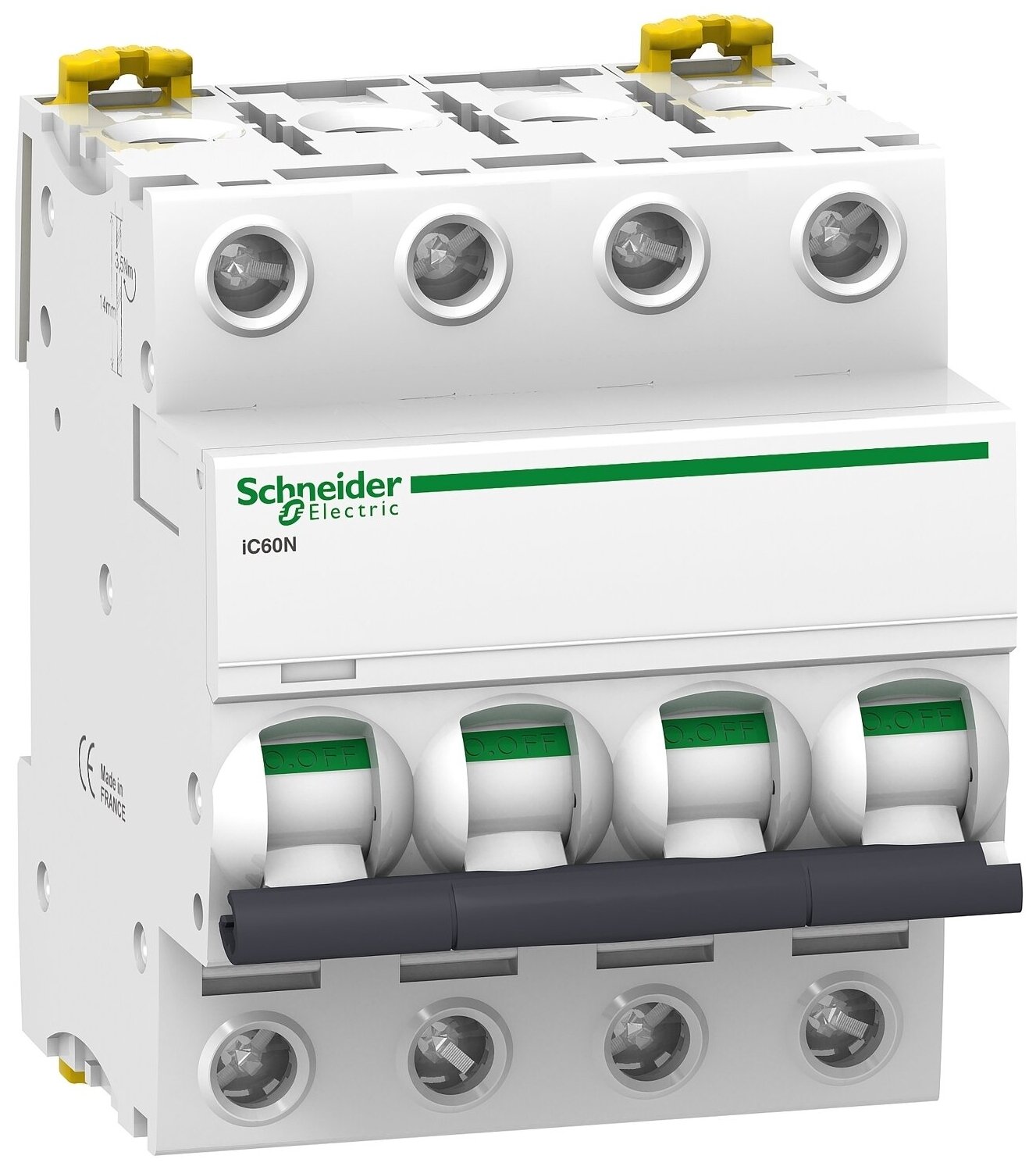 iC60N 4P 25А Автоматический выключатель 4-полюсный, 25А, 6кА (хар-ка C) Schneider Electric, A9F79425