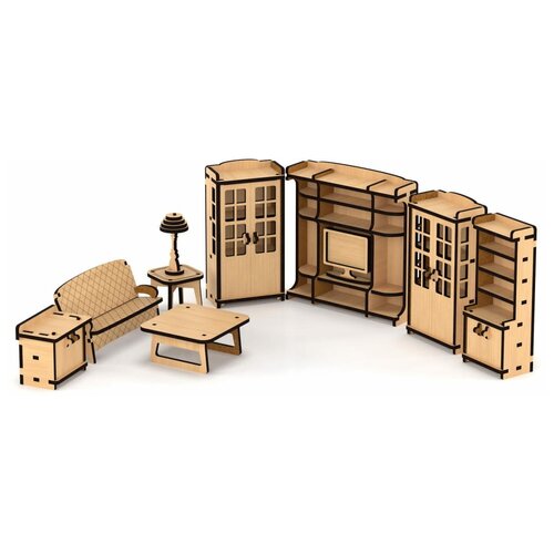 фото Сборная модель lemmo набор мебели гостиная для домика венеция (00-68)