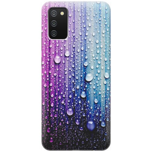 фото Ультратонкий силиконовый чехол-накладка для samsung galaxy a02s с принтом "капли на голубом" gosso