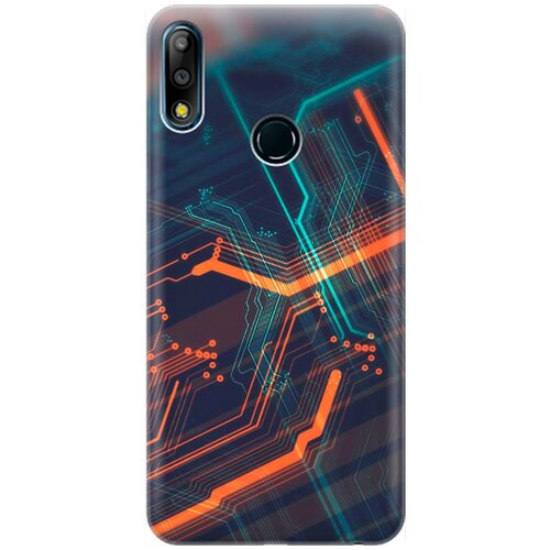 фото Re:pa накладка transparent для asus zenfone max pro (m2) zb631kl с принтом "микросхема"