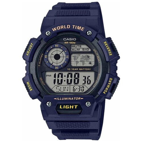 Наручные часы CASIO Collection AE-1400WH-2A, синий, серый casio ae 1400wh 9a