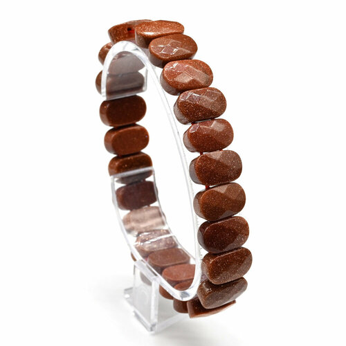 фото Браслет-цепочка радуга камня, авантюрин, искусственный камень, размер 20 см, коричневый