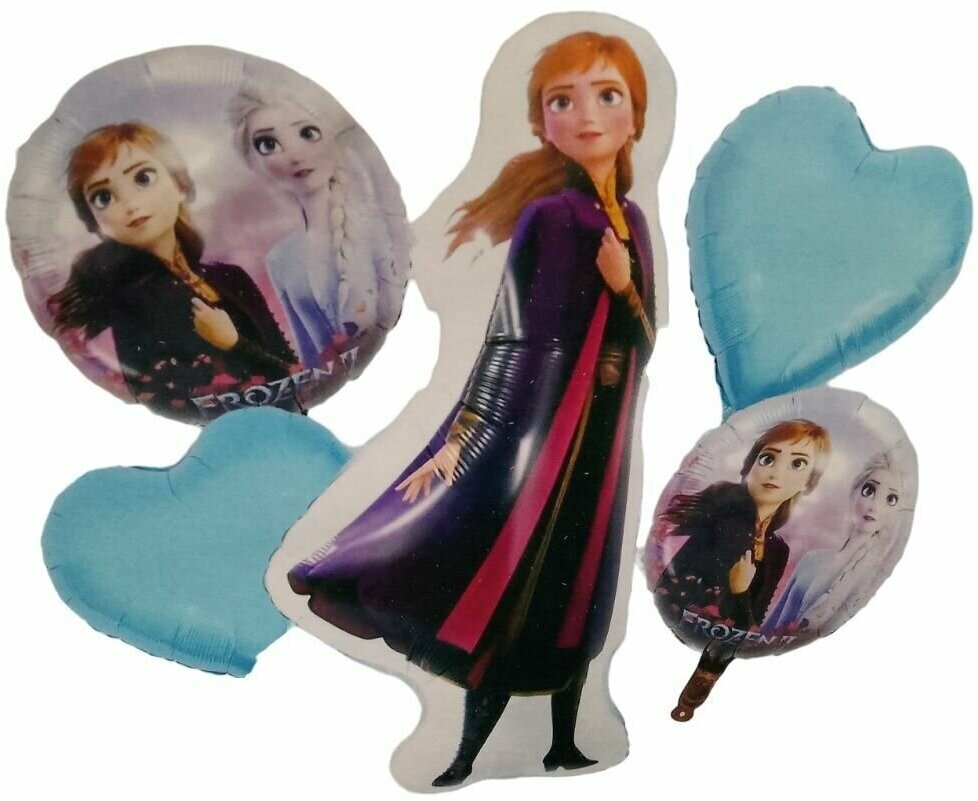 Набор из 5-ти фольгированных шаров "Эльза и Анна" Анна (Frozen/Холодное сердце)
