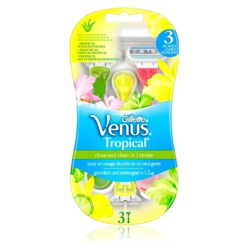 Gillette Venus Tropical бритвы для женщин, 2 одноразовые бритвы для женщин