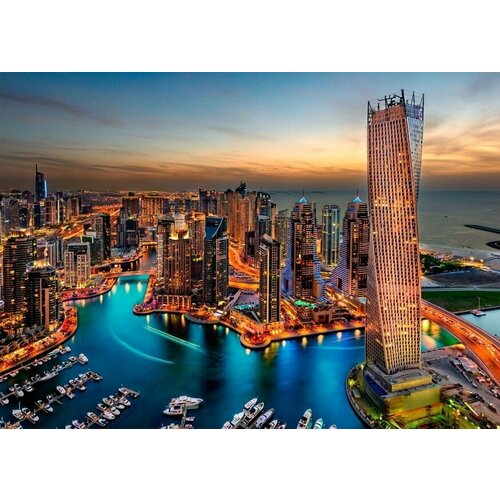 Моющиеся виниловые фотообои Дубай рассвет, 350х250 см