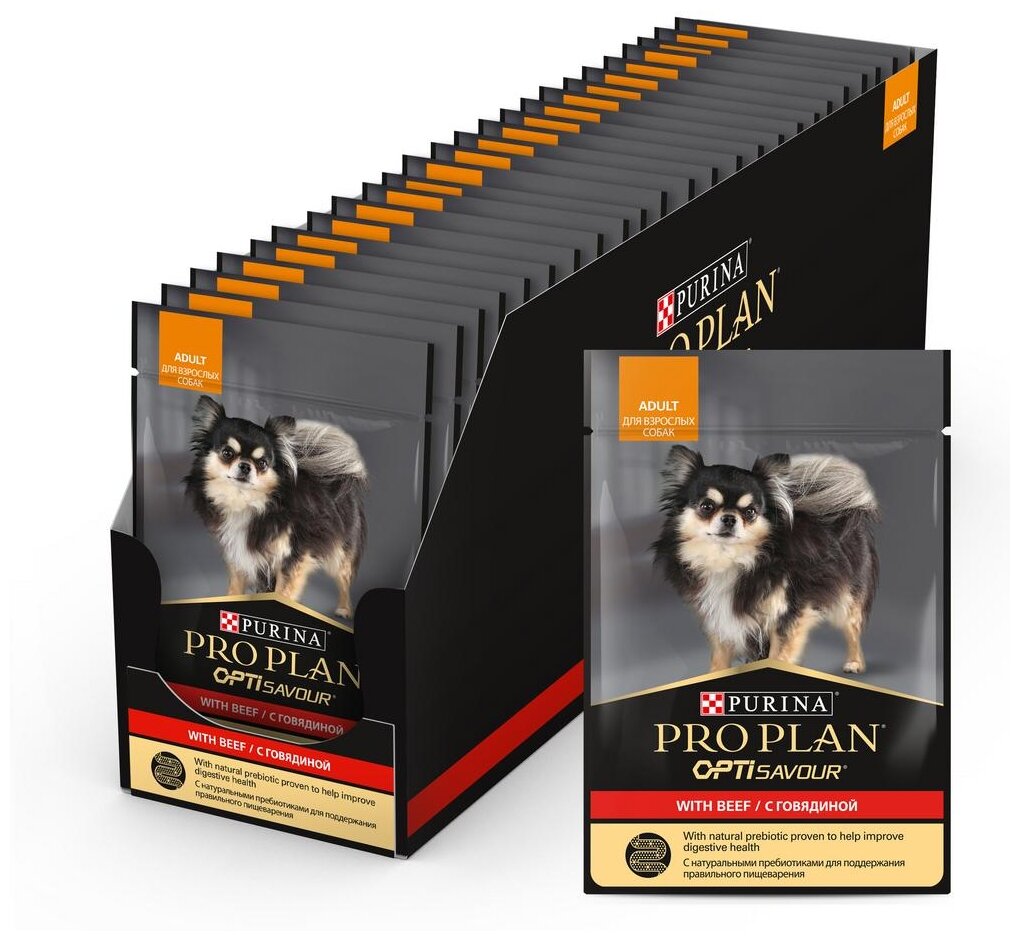 Пауч Purina Pro Plan Adult для взрослых собак говядина 24шт*85г