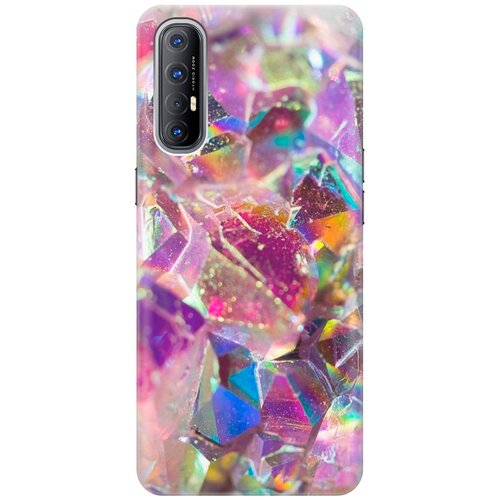 фото Re:pa накладка transparent для oppo reno3 pro с принтом "розовые кристаллы"