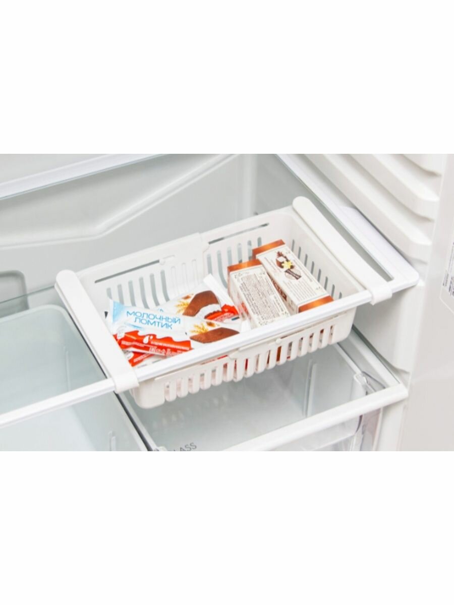 Органайзер для холодильника раздвижной, корзина для хранения - фотография № 4