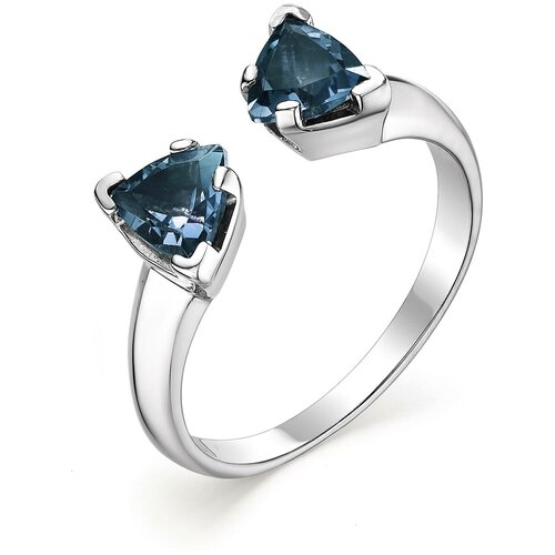 фото Алькор кольцо с 2 топазами из серебра 01-0427-юстл-00, размер 16.5