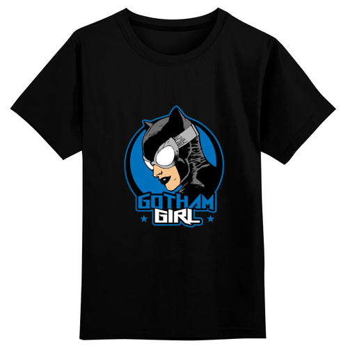 Детская футболка классическая унисекс Женщина-кошка #693730 (цвет: чёрный, пол: МУЖ, размер: 3XS) Printio черный  