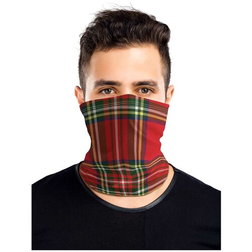 фото Универсальный бафф маска joyarty "классическая шотландка"