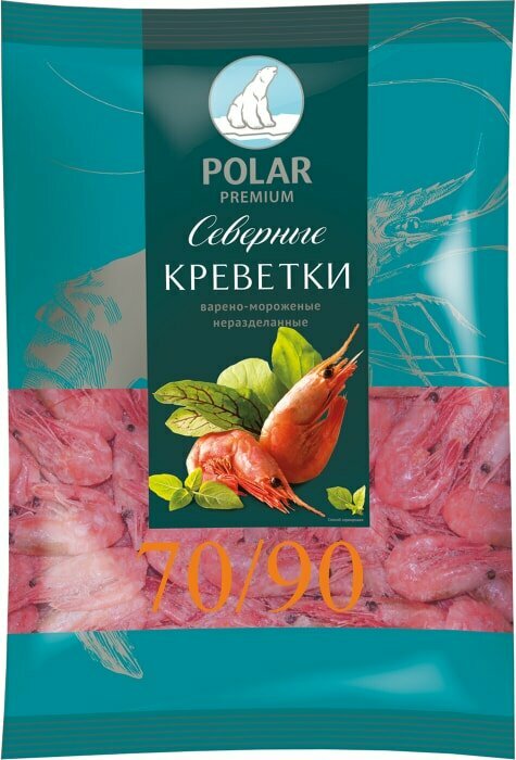 Креветки Polar 70/90 варено-мороженые 1кг