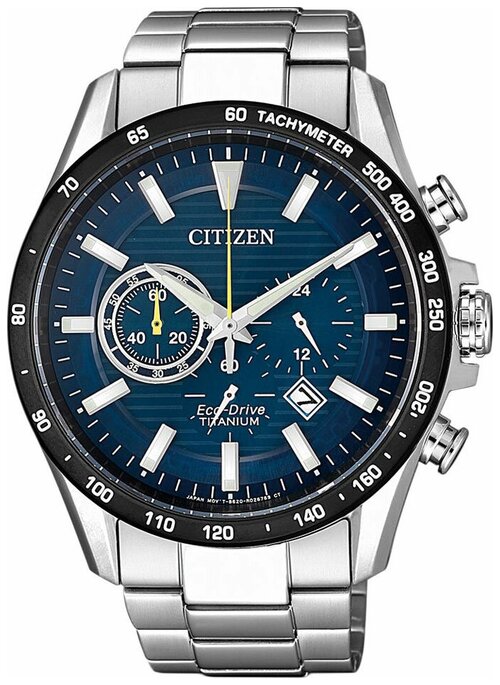 Наручные часы CITIZEN Eco-Drive, синий, серебряный