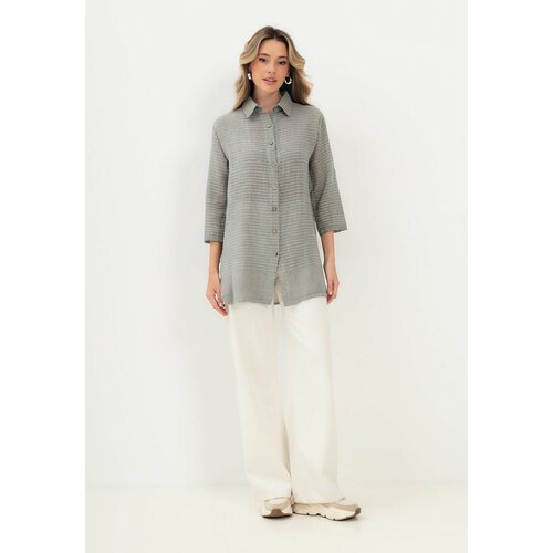 Рубашка Luisa Moretti, размер 42/44, серый брюки клеш luisa moretti размер 42 44 серый