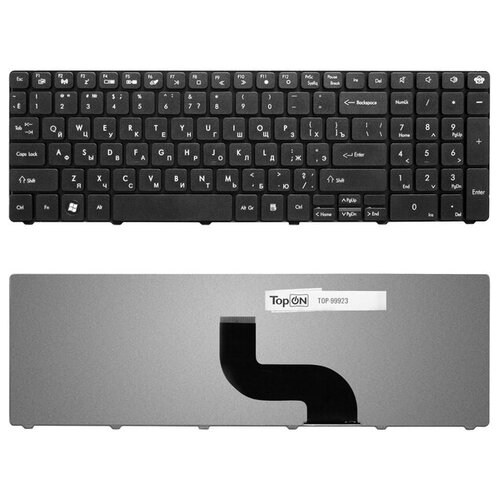 Клавиатура для ноутбука Packard Bell EasyNote TM81 TM86 TM87 TM89 Series Плоский Enter Черная без рамки AER15U00310 KBI170G161 81000₽