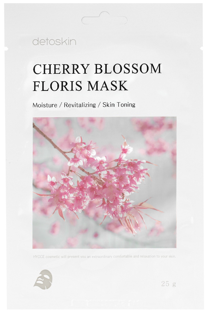 Detoskin Cherry Blossom Floris Mask Тканевая маска цветочная с экстрактом сакуры 5шт.