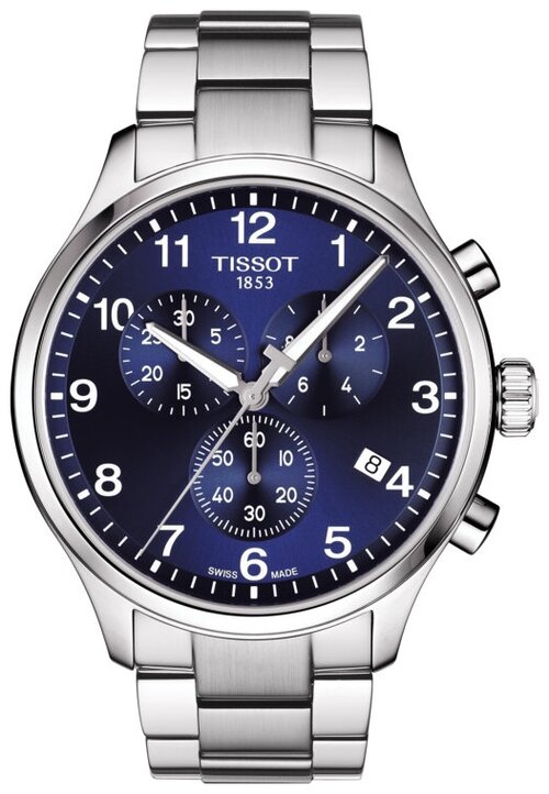 Наручные часы TISSOT Chrono Classic II T116.617.11.047.01, серебряный, синий