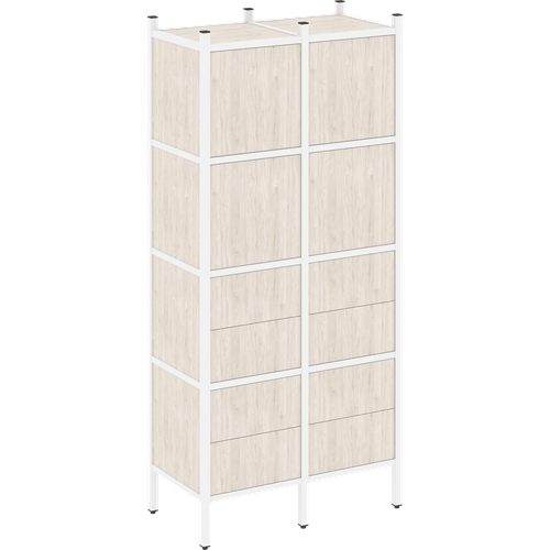 Наборный стеллаж LOFT Riva VR. L-04 Денвер Светлый/Белый 862x446x1869