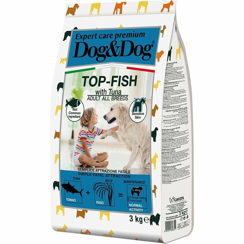 Сухой корм Dog&Dog Expert Premium Top-Fish с тунцом для взрослых собак 3 кг