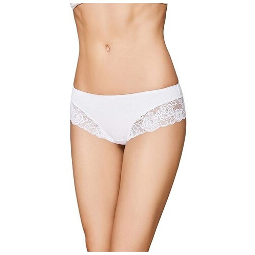фото Sisi трусы шорты средней посадки с кружевными вставками, размер xs(42), bianco