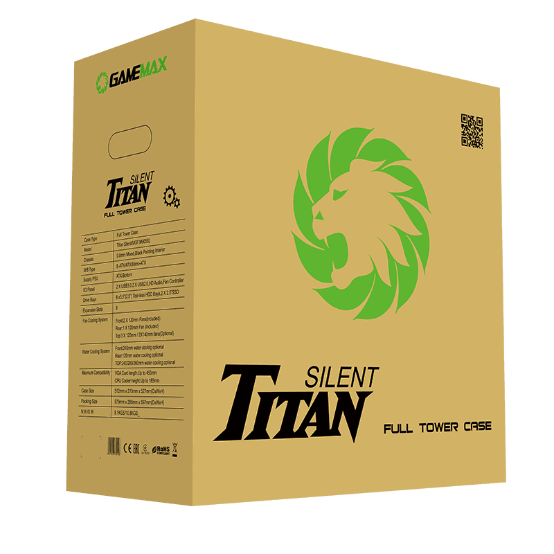 Компьютерный корпус E-ATX, без блока питания GameMax TiTan Silent - фото №16