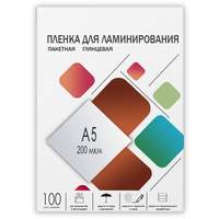 Пленка для ламинирования гелеос LPA5-200, A5, 200 мкм глянцевая