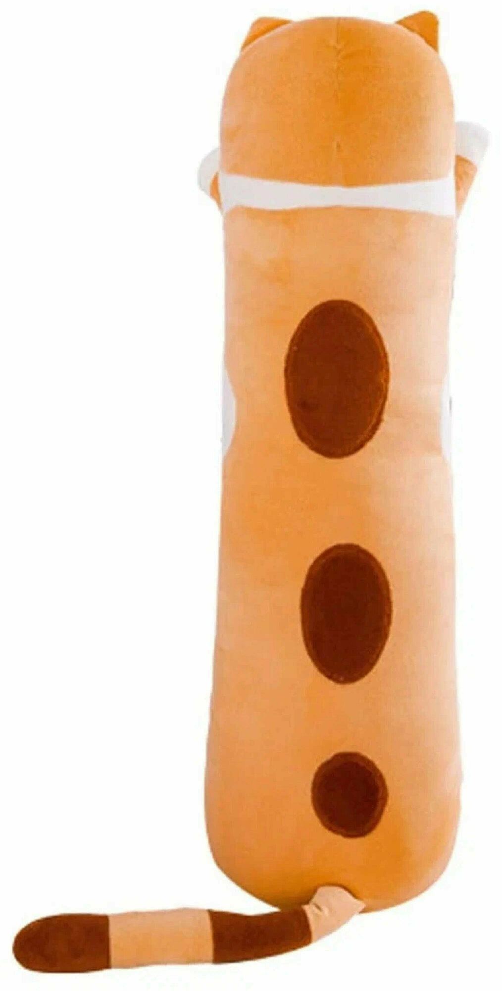 Мягкая игрушка длинный кот батон рыжий 50 см