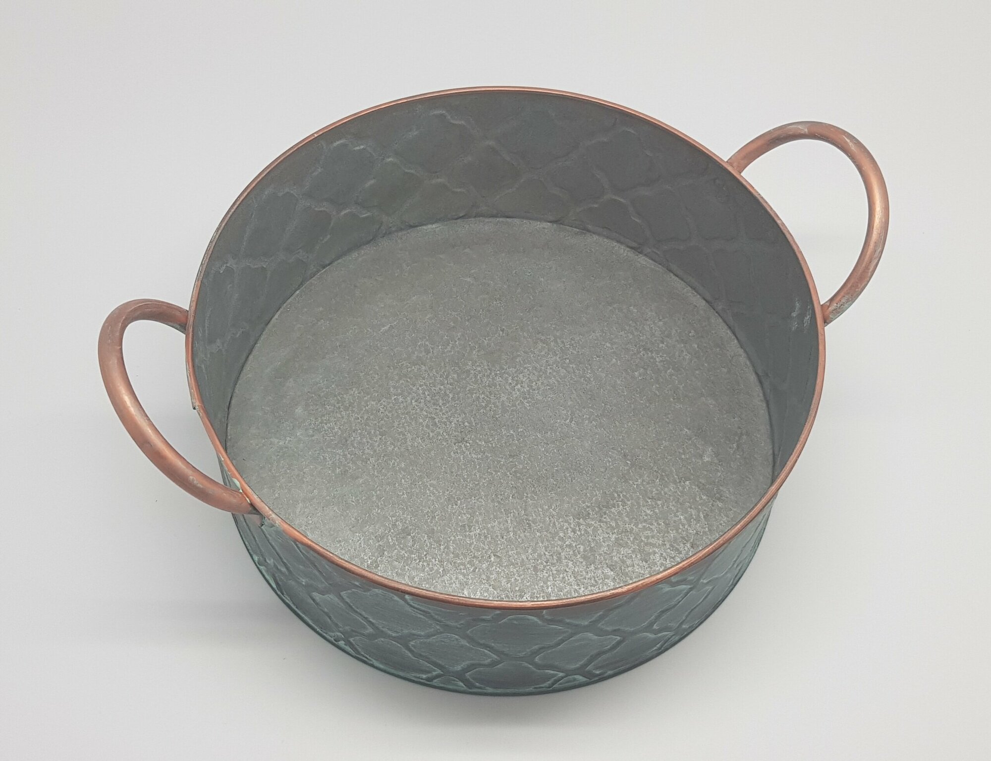 Хлебница-Фруктовница с фактурным узором, 25см, серо-зелёная, круглая — фото 1