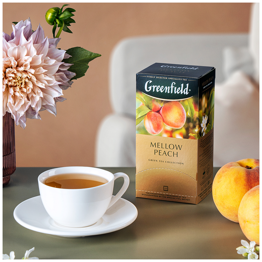 Чай зеленый Greenfield Mellow Peach в пакетиках, 25 пак., 2 уп. - фотография № 4