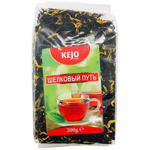Чай черный и зеленый Kejo foods Шелковый путь, папайя, шиповник, эфирные масла, лепестки подсолнечника, 200 г