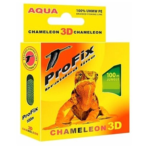 фото Леска плетёная aqua profix chameleon 3d jungle, d=0,14 мм, 100 м, нагрузка 8,5 кг 2173968