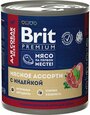 Влажный корм для собак Brit Premium Мясное ассорти с индейкой 750г