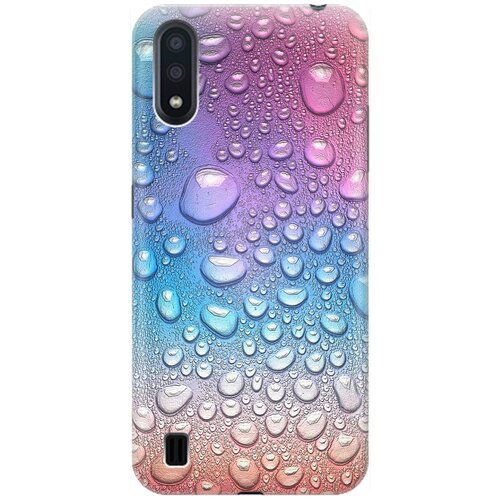 фото Ультратонкий силиконовый чехол-накладка для samsung galaxy a01 с принтом "множество капель" gosso