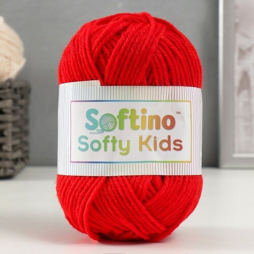 Пряжа 100% акрил Softy Kids 90м ±5м 50 гр цвет 34 гранат 5443668 2 шт