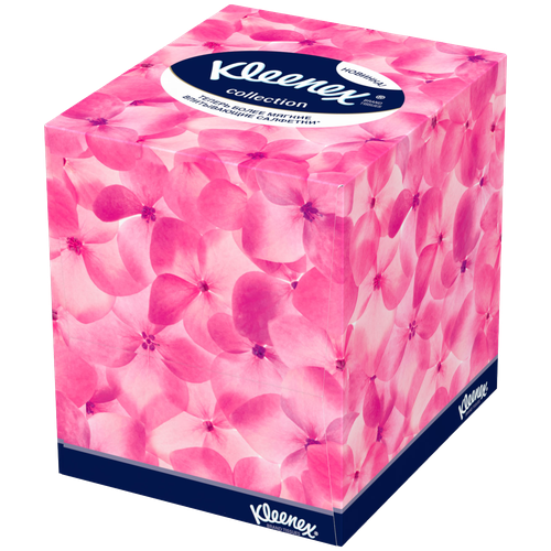 платочки kleenex косметические 88 листов 1 пачка серый Салфетки Kleenex Collection, 100 листов, 1 пачка