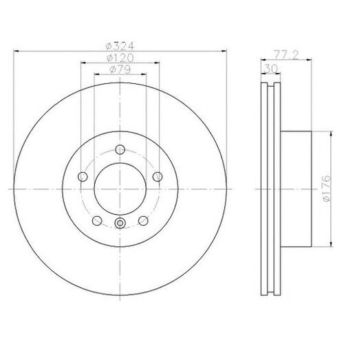 фото Тормозной диск hella 8dd 355 109-921 для bmw 5 серия e60,e61, 6 серия e63,e64