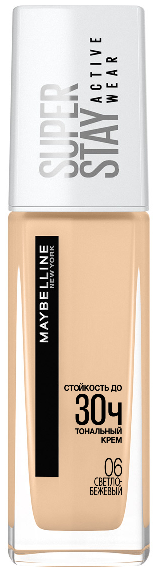 Maybelline New York Тональный крем Super Stay Active Wear 30h, 30 мл, оттенок: 06 светло-бежевый, 1 шт.