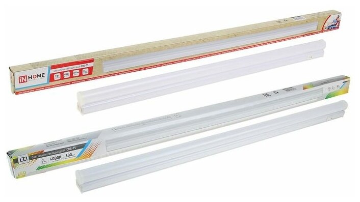 фото Светильник светодиодный IN HOME СПБ-T5, 7 Вт, 230 В, 4000 К, 630 Лм, IP40, 600 мм