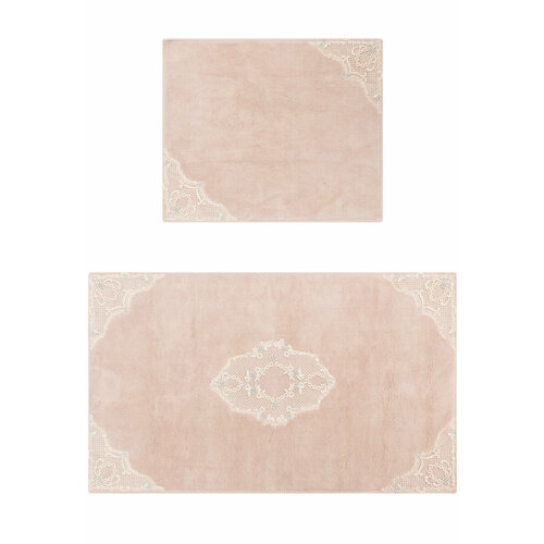 Комплект ковриков 60*100; 50*60 см для ванной, для туалета, розовый Confetti Bath Cotton Perla 02 Powder BQ